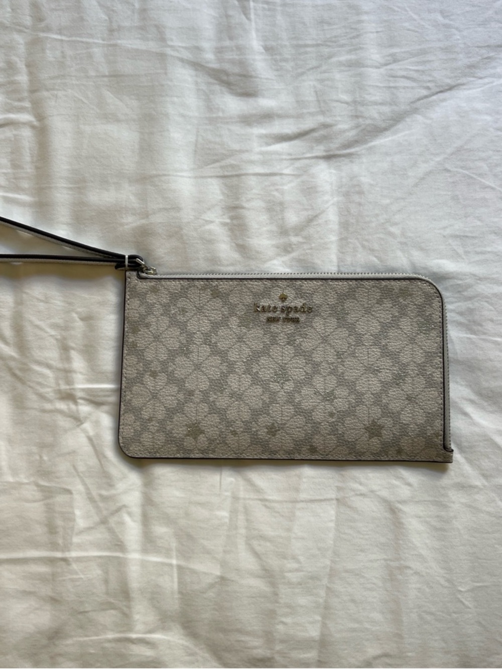kate spade Cream and Gold Logo Pouch